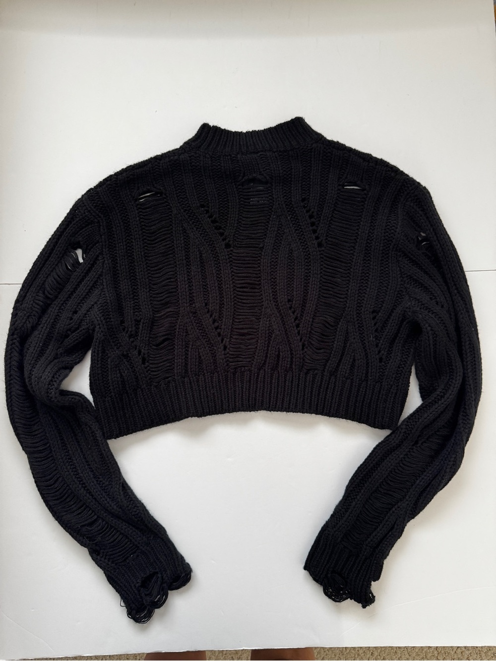 Killstar Ghastmark Disturbia Nemesis Sweater Distressed Cropped Cable Knit Sz M - Picture 16 of 16
